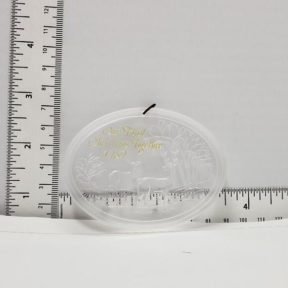 1989 Hallmark First Christmas Together Acrylic Holiday Ornament - Picture 5 of 5